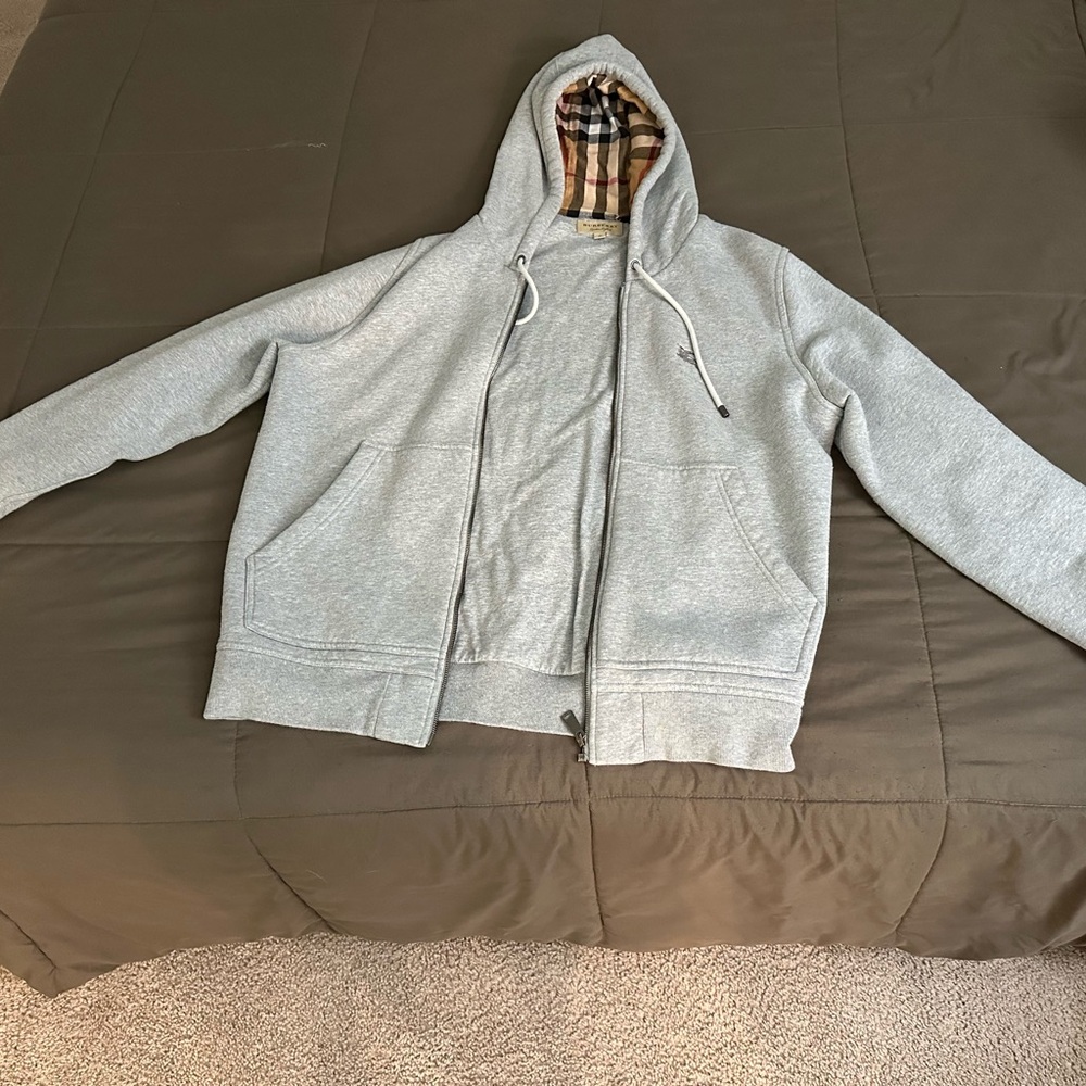 Burberry Gray Hoodie Jacket